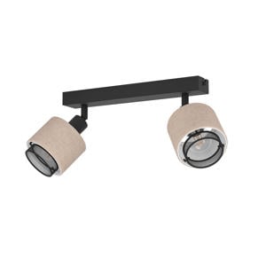 Rosley Spot - E14 - 31 cm - Zwart/Beige - Textiel