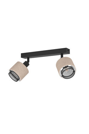 Rosley Spot - E14 - 31 cm - Zwart/Beige - Textiel