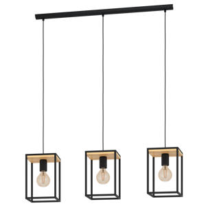 Libertad Hanglamp - E27 - 88 cm - Zwart/Bruin