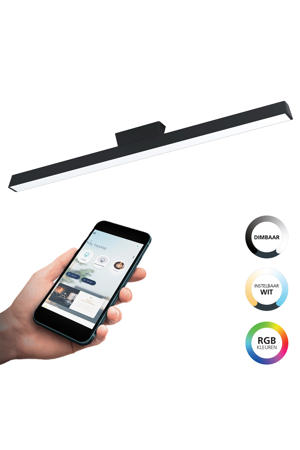 connect.z Simolaris-Z Smart Plafondlamp - 122 cm - Zwart/Wit - Instelbaar RGB & wit licht - Dimbaar - Zigbee  