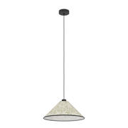 thumbnail: EGLO Oxpark Hanglamp - E27 - Ø 42 cm - Zwart/Wit/Groen - Bamboe