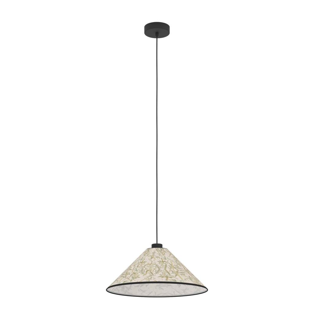 EGLO Oxpark Hanglamp - E27 - Ø 42 cm - Zwart/Wit/Groen - Bamboe