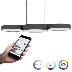 connect.z Barbano-Z Hanglamp - 82 cm - Zwart/Wit - Instelbaar RGB & wit licht - Dimbaar - Zigbee