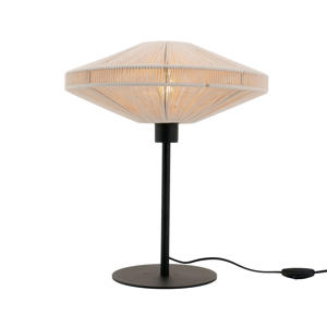 Midsumer Tafellamp - E27 - 44 cm - Zwart/Crème - Textiel