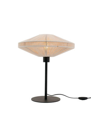 Midsumer Tafellamp - E27 - 44 cm - Zwart/Crème - Textiel 