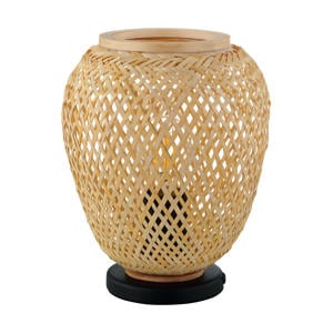 Dembleby Tafellamp - E27 - 25 cm - Zwart/Natuur