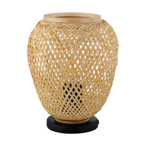 Dembleby Tafellamp - E27 - 25 cm - Zwart/Natuur 