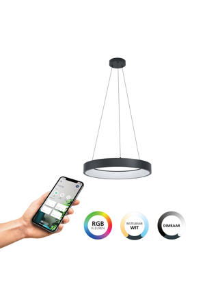 connect.z Marghera-Z Smart Hanglamp - Ø 60 cm - Zwart/Wit - Instelbaar RGB & wit licht - Dimbaar - Zigbee