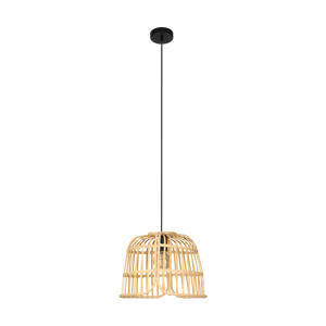 Glyneath Hanglamp - E27 - Ø 37,5 cm - Zwart/Hout  