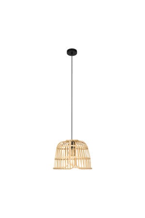 Glyneath Hanglamp - E27 - Ø 37,5 cm - Zwart/Hout