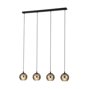 Lemorieta Hanglamp - E27 - 4-lichts - 111 cm - Zwart/Goud