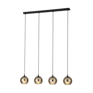 Lemorieta Hanglamp - E27 - 4-lichts - 111 cm - Zwart/Goud 