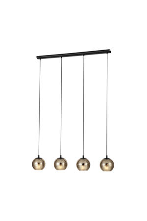 Lemorieta Hanglamp - E27 - 4-lichts - 111 cm - Zwart/Goud 