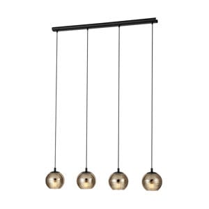 Lemorieta Hanglamp - E27 - 4-lichts - 111 cm - Zwart/Goud
