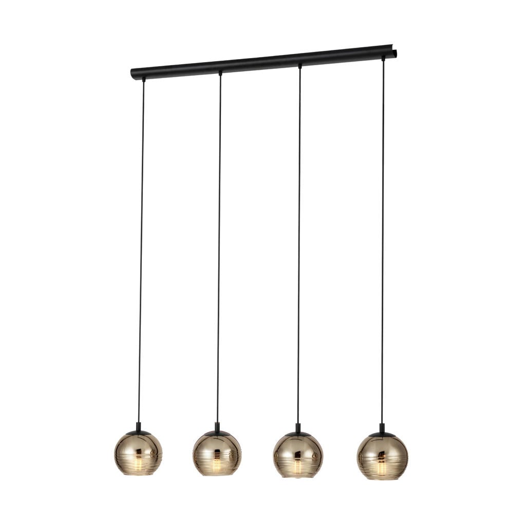 EGLO Stars of Light Lemorieta Hanglamp - E27 - 4-lichts - 111 cm - Zwart|Goud