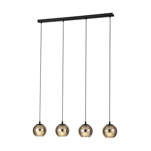 EGLO Lemorieta Hanglamp - E27 - 4-lichts - 111 cm - Zwart/Goud afbeelding