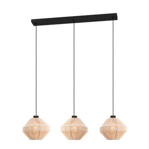 Midsumer Hanglamp - 3 x E27 - 92 cm - Zwart/Crème - Textiel