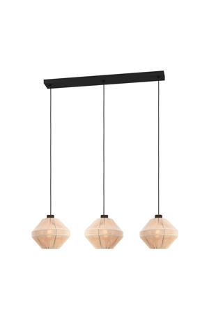 Midsumer Hanglamp - 3 x E27 - 92 cm - Zwart/Crème - Textiel  