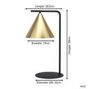 thumbnail: EGLO Narices Tafellamp - E27 - 50 cm - Zwart/Goud