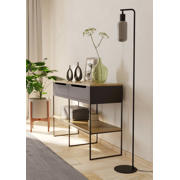 thumbnail: EGLO Majone Vloerlamp - E27 - 151 cm - Zwart/Grijs - Smoke Glas - Rookglas