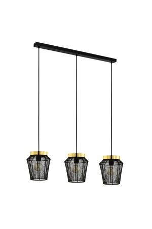 Escandidos Hanglamp - E27 - 92 cm - Zwart/Geelkoper/Goud