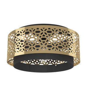 Sandbach Plafondlamp - E27 - Ø 42 cm - Zwart/Goud - Staal - Japandi