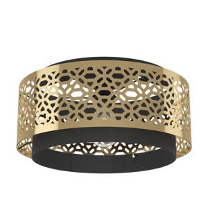 Sandbach Plafondlamp - E27 - Ø 42 cm - Zwart/Goud - Staal - Japandi