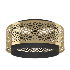 Sandbach Plafondlamp - E27 - Ø 42 cm - Zwart/Goud - Staal - Japandi