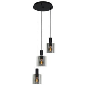 Gorosiba - Hanglamp - E27 - Ø 41 cm - rookglas - Zwart