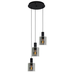 Gorosiba - Hanglamp - E27 - Ø 41 cm - rookglas - Zwart  
