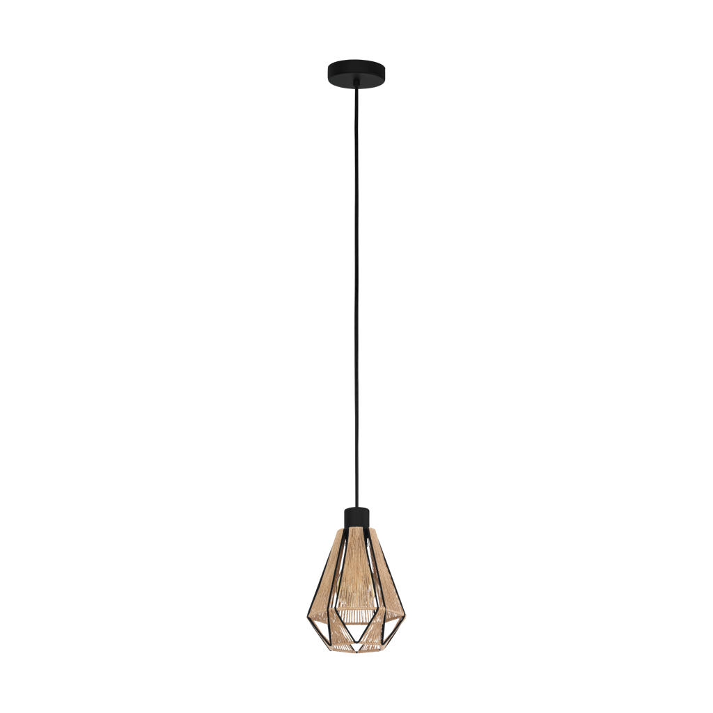 EGLO Adwickle Hanglamp - E27 - 17 cm - Zwart|Bruin