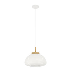 Summerhill Hanglamp - E27 - Ø 40 cm - Wit/Bruin - Papier