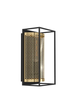 Nohales Wandlamp - E27 - 32 cm - Zwart/Goud - Staal