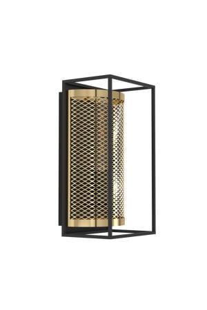 Nohales Wandlamp - E27 - 32 cm - Zwart/Goud - Staal