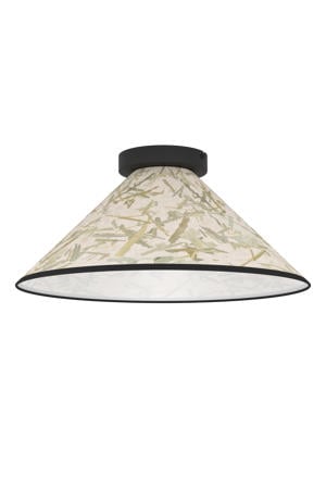 Oxpark Plafondlamp - E27 - Ø 42 cm - Zwart/Wit/Groen - Bamboe