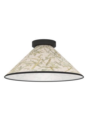 Oxpark Plafondlamp - E27 - Ø 42 cm - Zwart/Wit/Groen - Bamboe