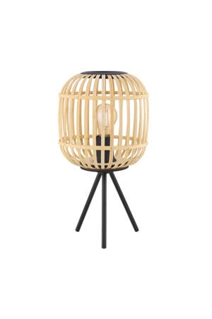 Bordesley Tafellamp - E27 - 40 cm - Zwart/Natuur