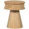 WOOOD Karri Nachtkastje Rond - Hout - Naturel - 46x38x38