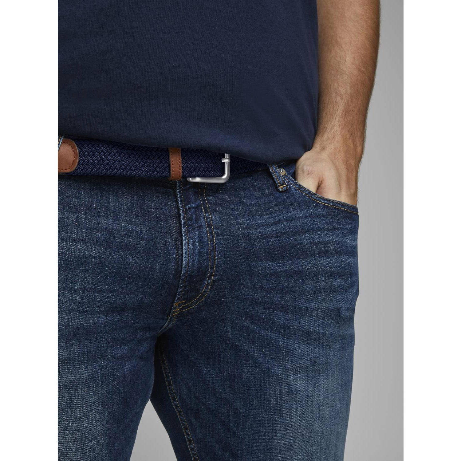 JACK & JONES PLUS SIZE riem JACSPRING donkerblauw