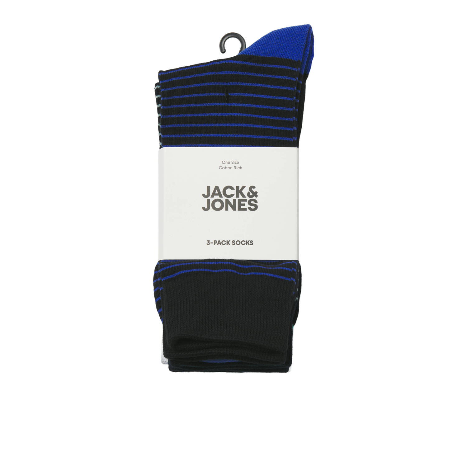 JACK & JONES gestreepte sokken JACEDWARD set van 3 multi