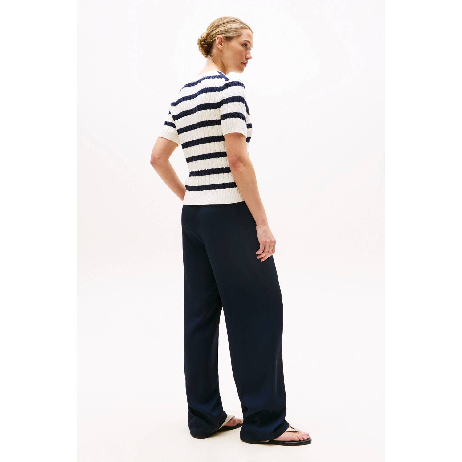 Tommy Hilfiger gebreide trui wit met kabels