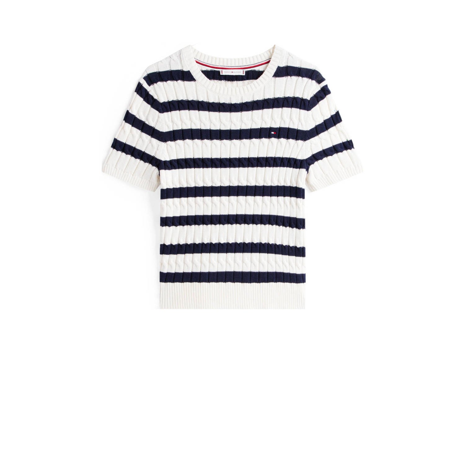 Tommy Hilfiger gebreide trui wit met kabels