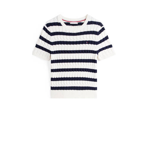 Tommy Hilfiger gebreide trui wit met kabels afbeelding