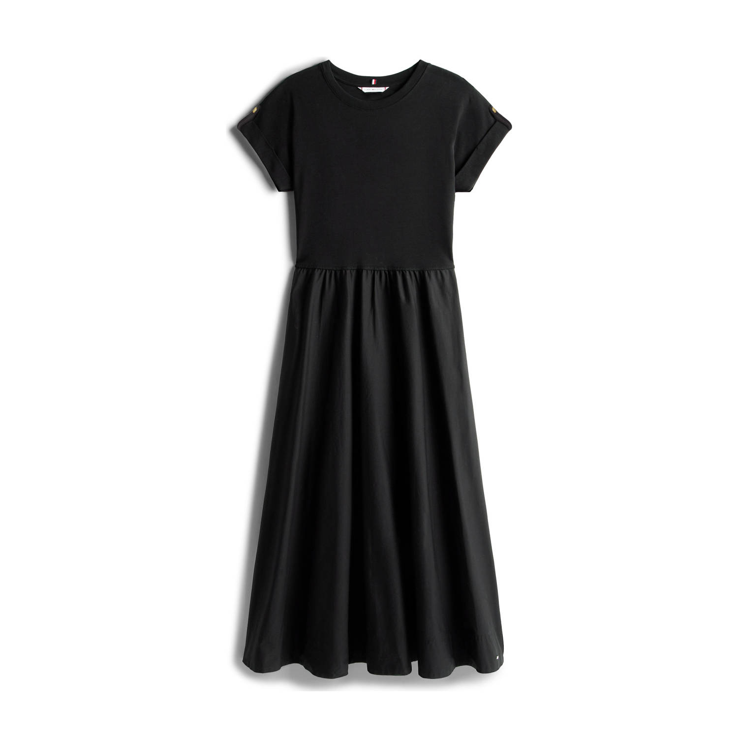Tommy Hilfiger Fit-and-flare midi jurk met goudkleurige knopen