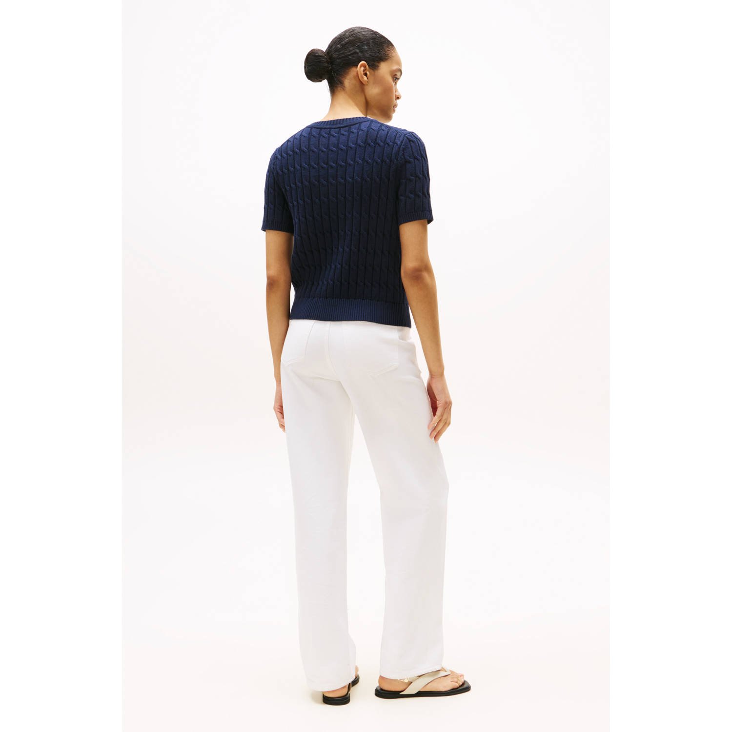 Tommy Hilfiger gebreide trui blauw met kabels