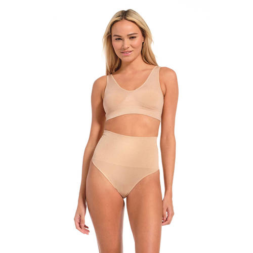 MAGIC Bodyfashion seamless high waist corrigerende string Shimmer beige afbeelding
