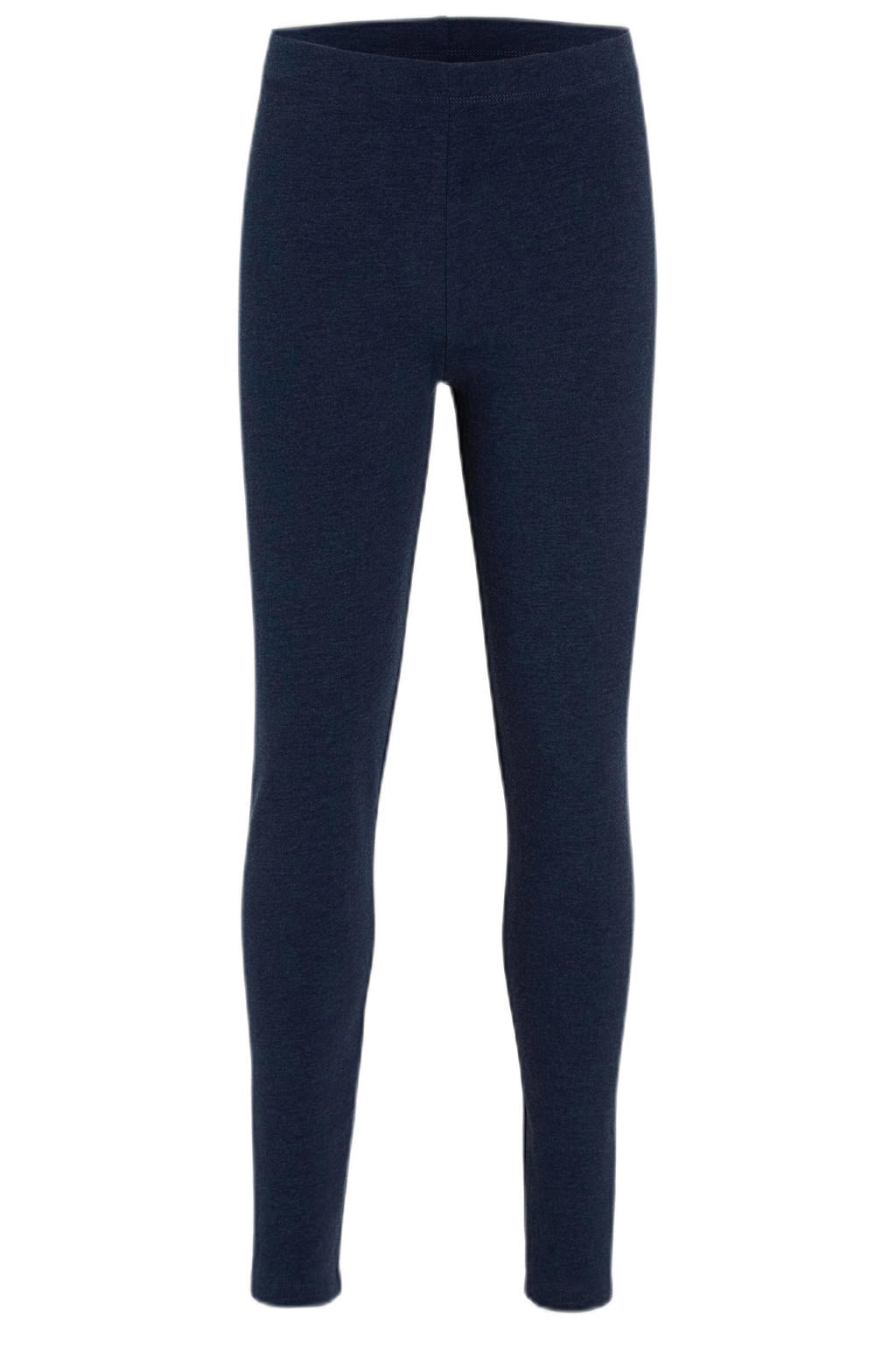 Marineblauw meisjes Anytime fleece legging melange van katoen met elastische tailleband
