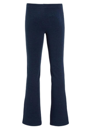 flared fleece legging donkerblauw melange