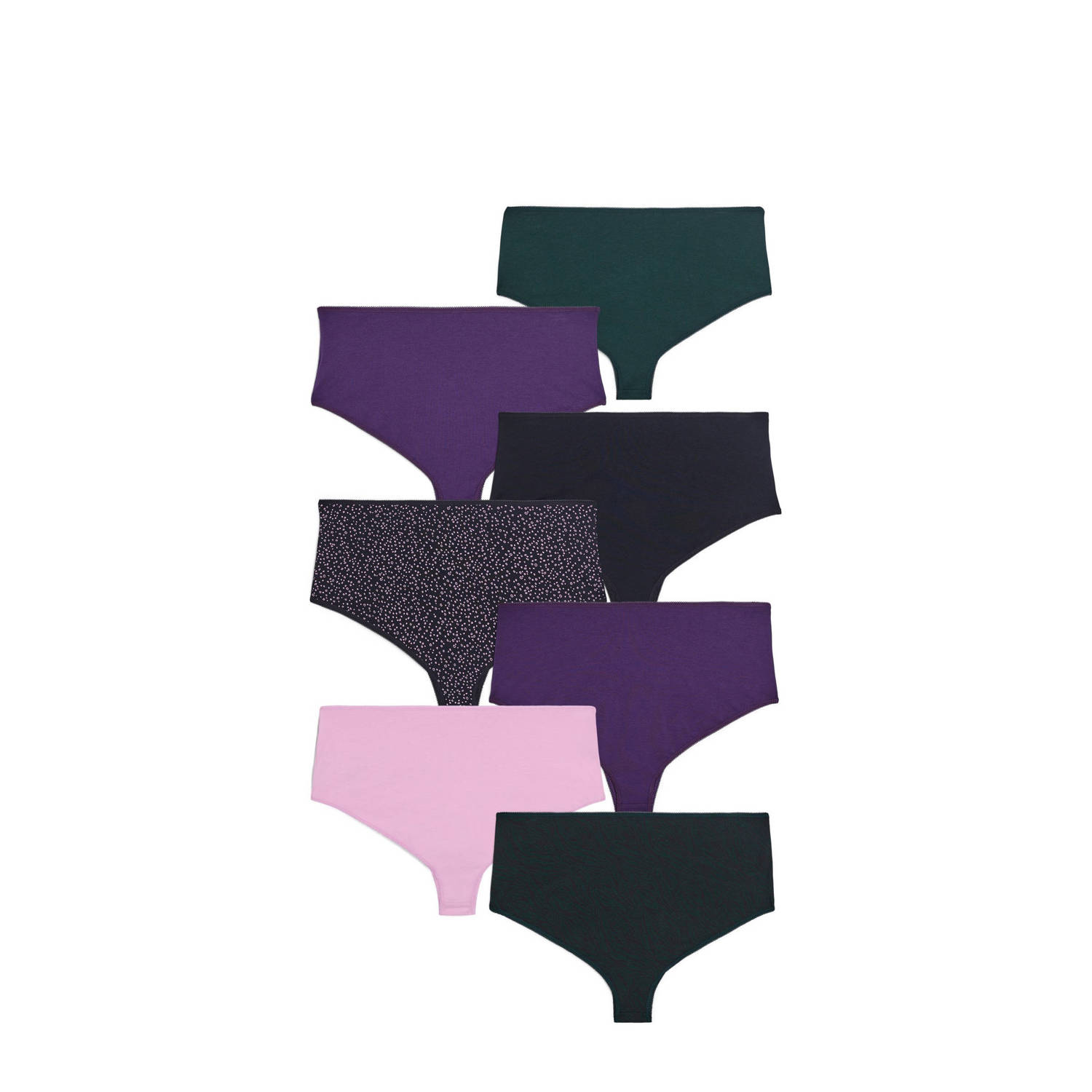 Zizzi hipster LWEEK (set van 7) paars roze zwart