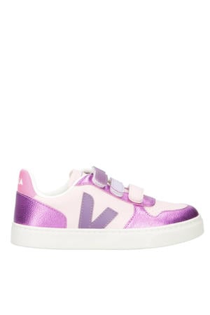 Small V-10 leren sneakers roze